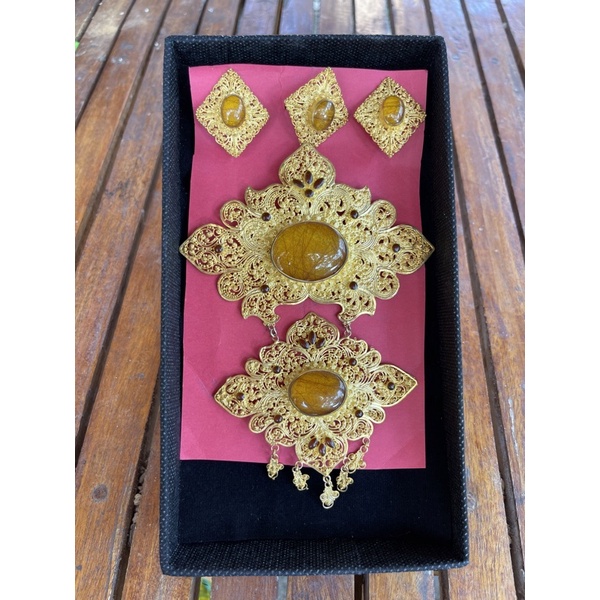 Set Bros Alpaka Bali Ukuran Besar (Giwang Tusuk Jepit Biasa)