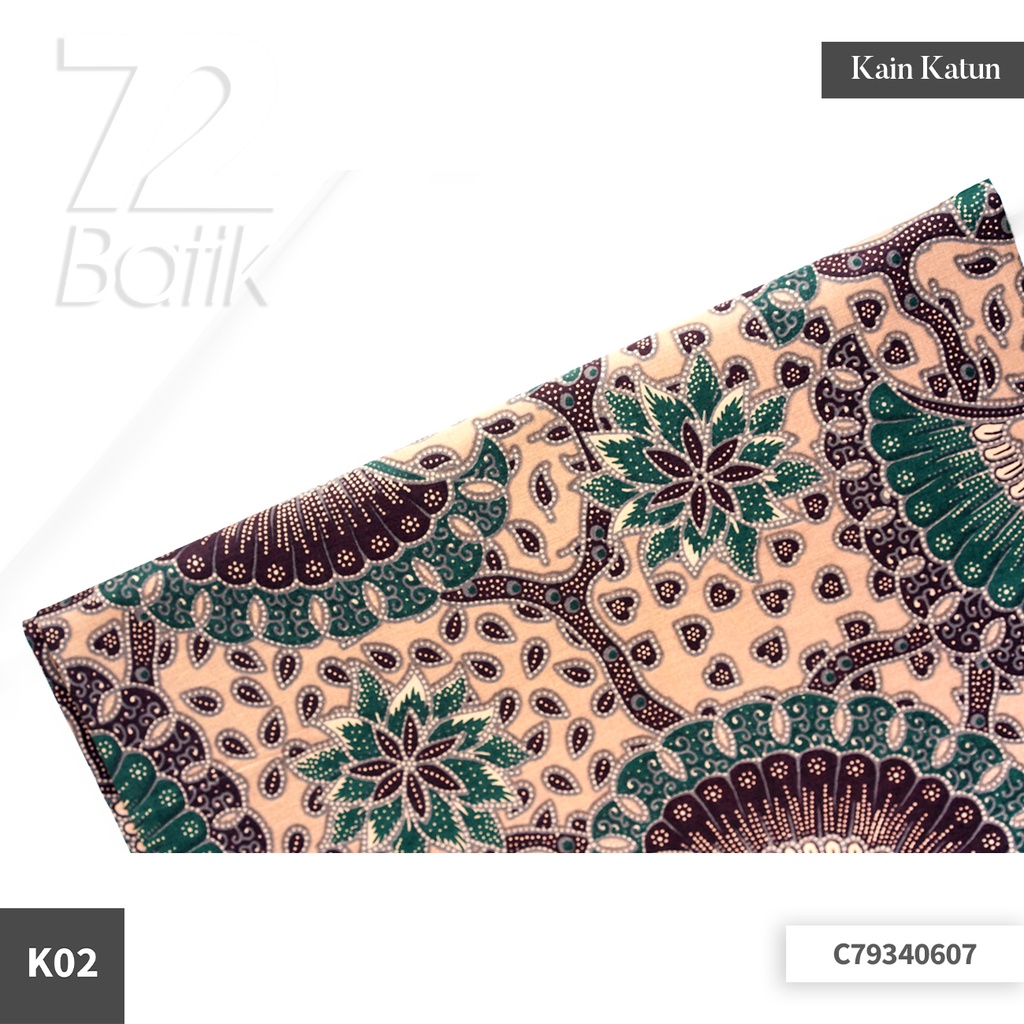 JARIK BATIK Premium Bahan Katun Motif Kembang Semak Warna Cream 722887 CAP 72