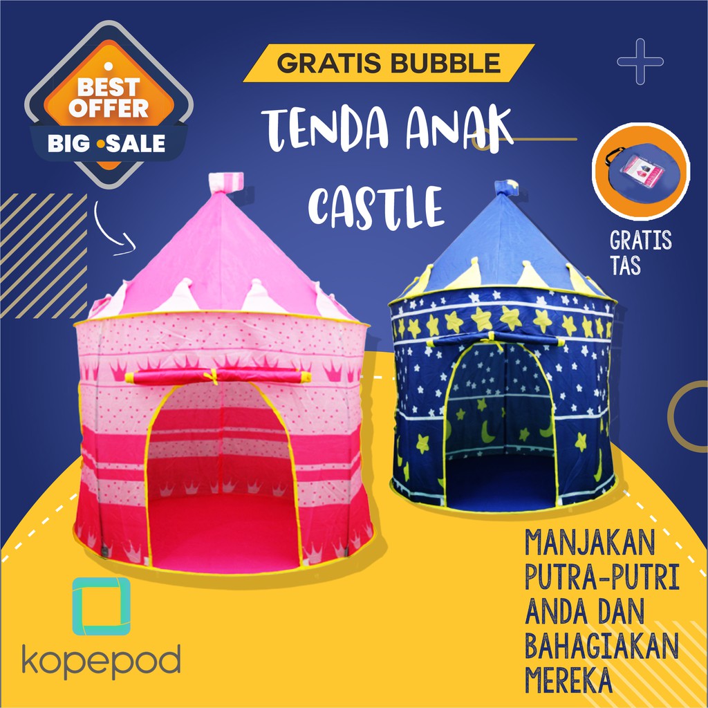 TENDA Anak Tenda Mainan Anak Rumah Castle Jumbo Outdoor Indoor Tent Portable Kopepod