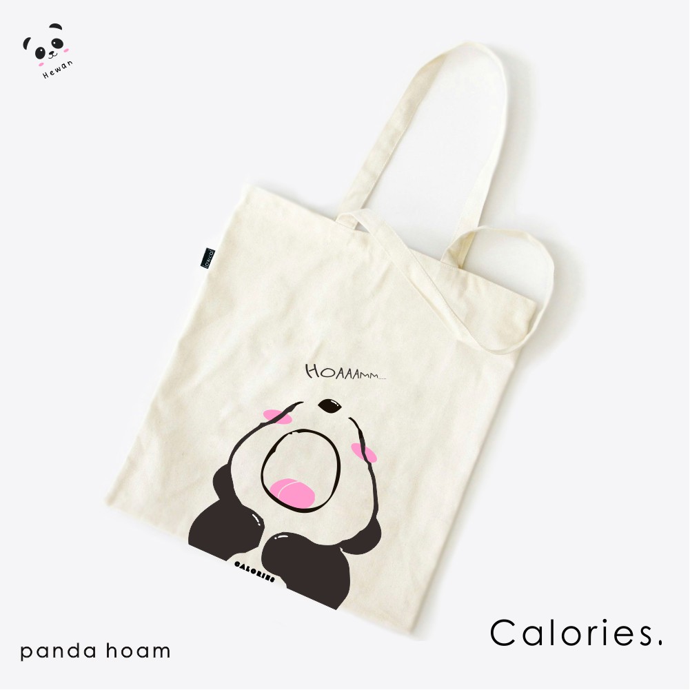 Totebag Lucu motif Hewan vintage klasik panda beruang polar bear #TOHW