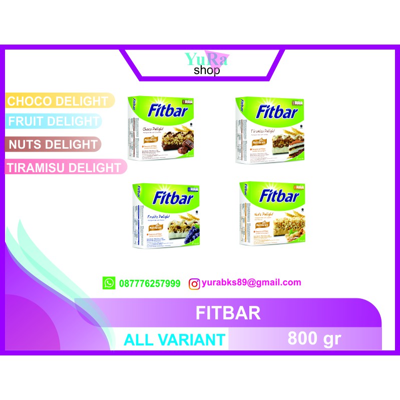 

FITBAR MULTIGRAIN TIRAMISU,FRUITS,NUTS,CHOCO DELIGHT 5X22gr