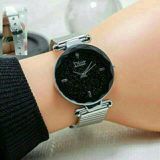 Jam Tangan Wanita permata Belimbing Strap Rubber Model Baru