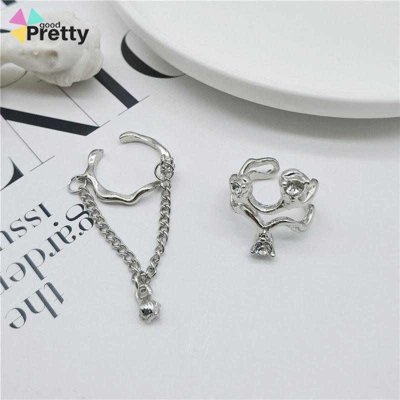 2pcs Cincin Model Gelombang Tidak Teratur Adjustable Untuk Wanita - PD