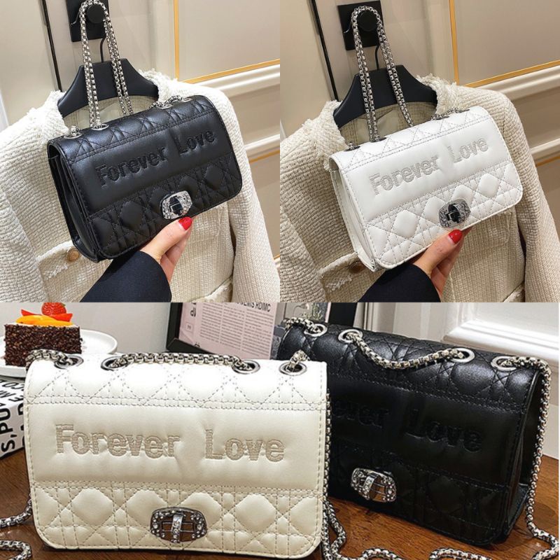Tas Selempang Wanita FOREVER LOVE RANTAI IMPORT PREMIUM// Tas Fashion// Tas Branded