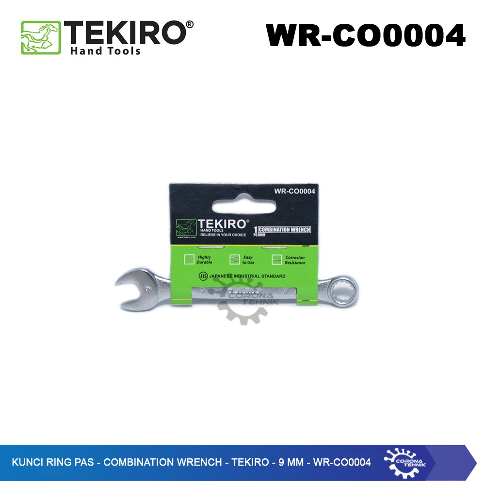 WR-CO0004 - Kunci Ring Pas - Combination Wrench - Tekiro - 9 mm