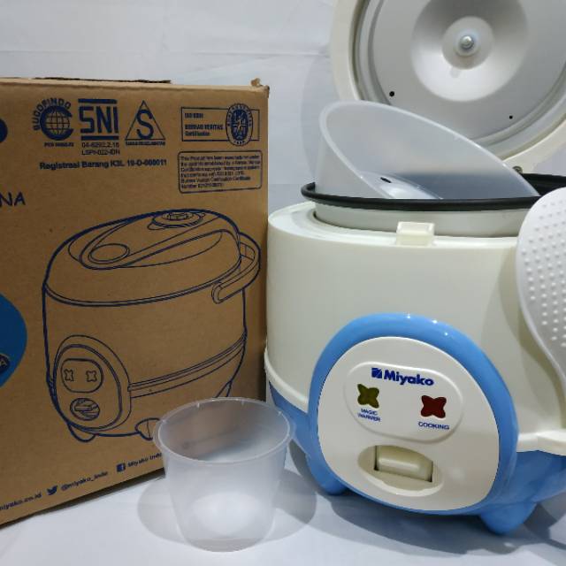 Mini Rice Cooker Miyako Magic Com Magicom Mejikom 0,6 Liter BIRU MCM606A