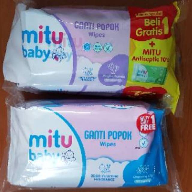 Mitu Tissue Basah 50 sheets Beli 1 Gratis 1 / Mitu Baby Wipes