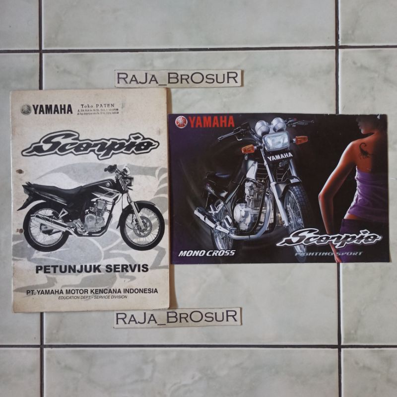 Buku petunjuk servis/Service manual Yamaha Scorpio Steko 2001-2003 + Poster brosur katalog leaflet Y