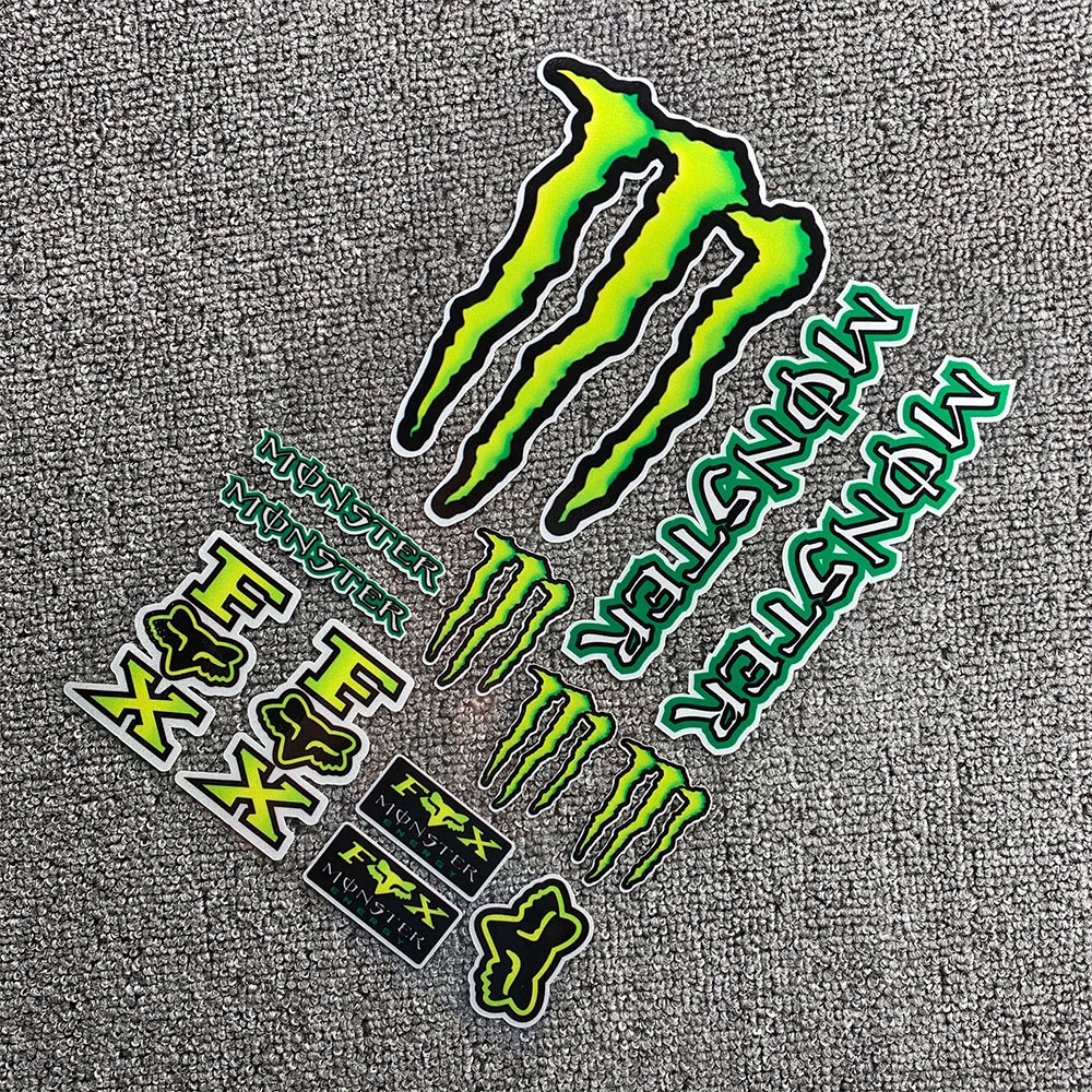 Stiker Reflektif Anti Air Motif Monster Energy Untuk Dekorasi Motorcross Mobil