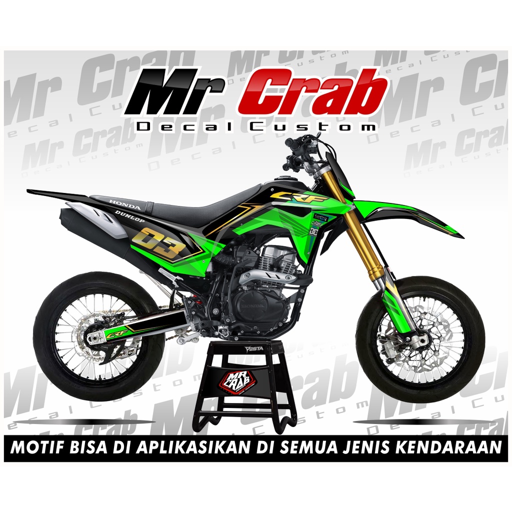 decal stiker crf 150 l full body Dunlop Hijau
