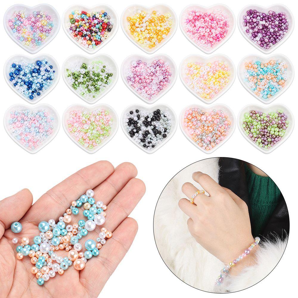 150-200 Pcs Manik-Manik Mutiara Imitasi Bahan Akrilik Ukuran 3-8mm Untuk Dekorasi Nail Art