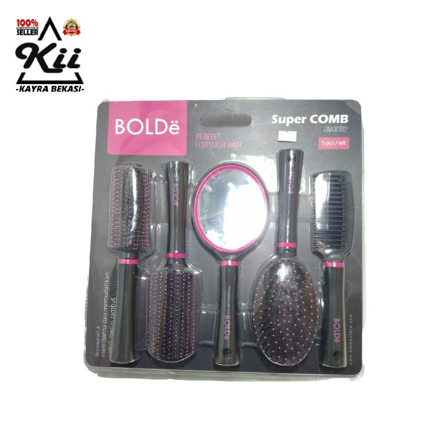 BOLDe Super Comb Avante Set 5pcs - Sisir Set Plus Cermin