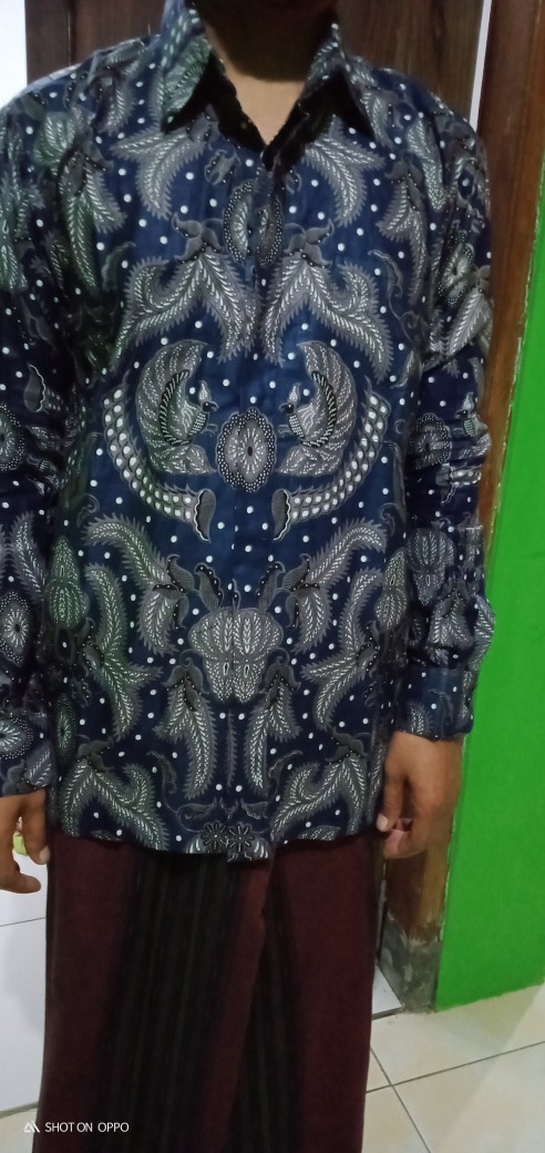 New Atasan Batik Pria Lengan Panjang Kenongo Hem Padi Pekalongan M L Xl Xxl