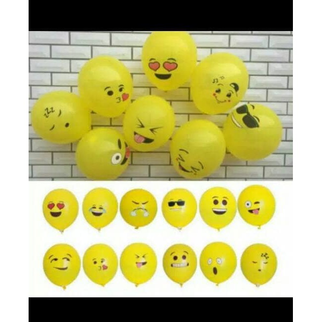 Balon Latex Emoji / Balon Karet Motif Ekspresi / Balon Karakter / Balon Emoticon