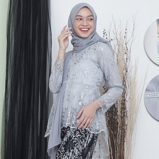 ATASAN KEBAYA TUNIK / TUNIK TULLE / KEBAYA MODERN AURORA SELENDANG ANEKA WARNA
