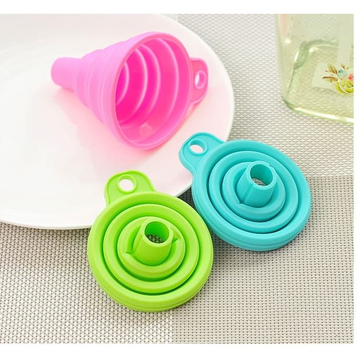 Corong air silicone minyak flexible lipat portable colurful silikon