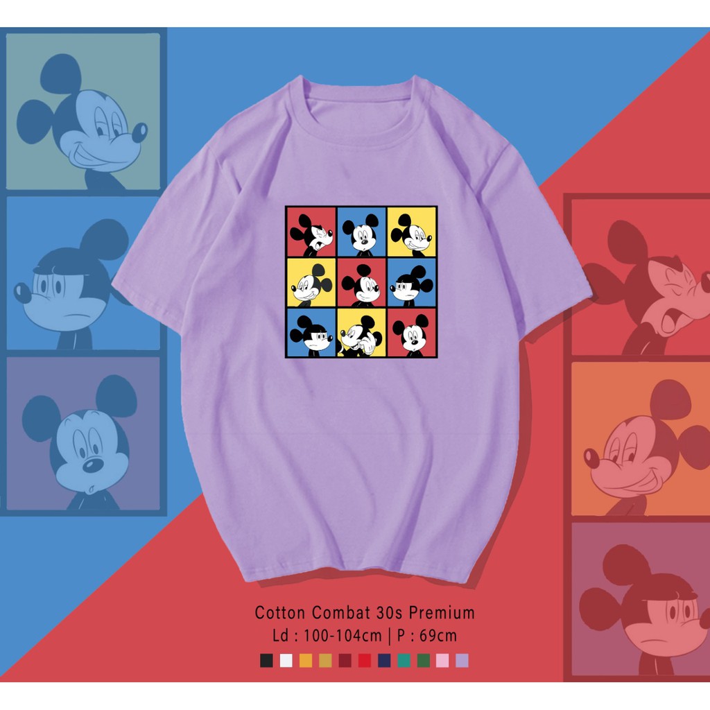 MICKEY SMALL  / TERMURAH BAJU KAOS KATUN WANITA/ PRIA UNISEX LENGAN PENDEK / TUMBLR TEE /  OVERSIZE