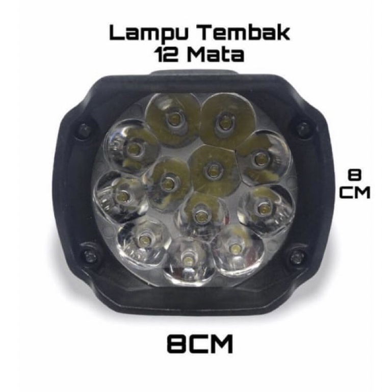 [TERMURAH] LAMPU TEMBAK SOROT LED SPION MOTOR WATERPROOF 12MATA 12W - UNIVERSAL BISA SEMUA MOTOR