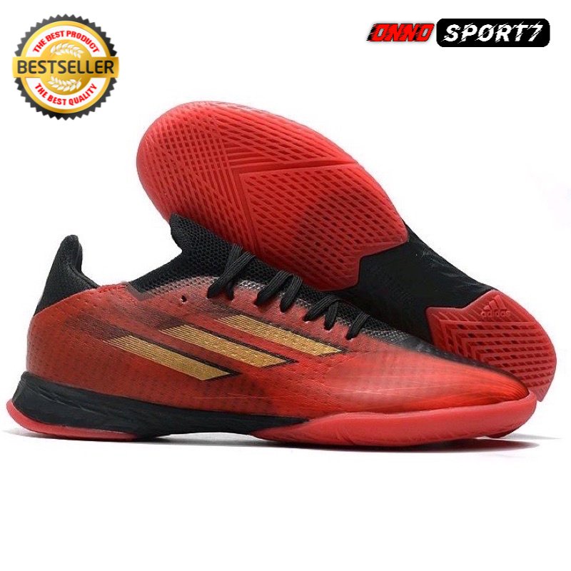 Sepatu Futsal Adidas X Speedflow .1 Red Gold Black