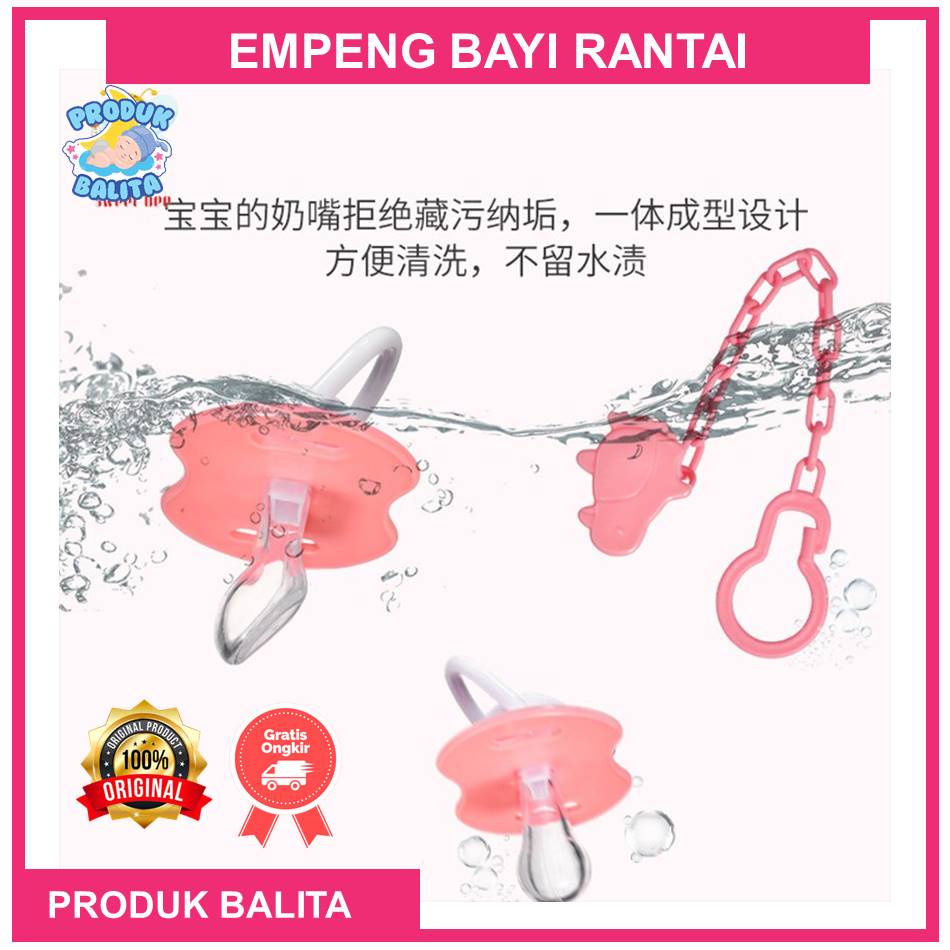 Empeng Bayi Rantai Klip Pacifier Dot Silicone bayi Set Box Dot Tali Baby Terlaris