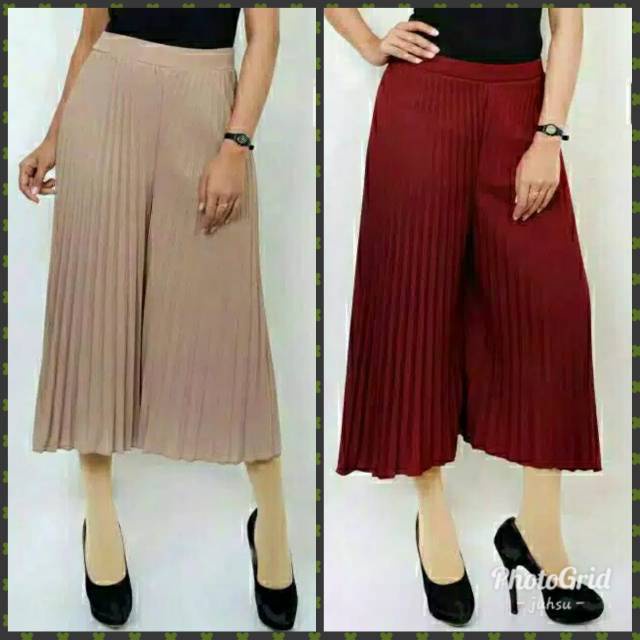 Celana Kulot Plisket Pendek Jumbo Celana Wanita Allsize