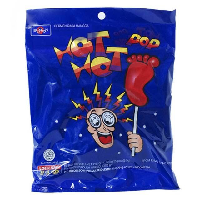 

Hot Hot Pop Permen Kaki 125gr Isi 25pcs/Permen/Kembang Gula/Camilan/Lolipop