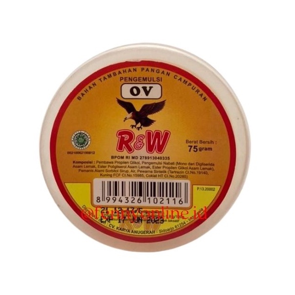

OVALET RW KEMASAN MANGKOK / 75 gr