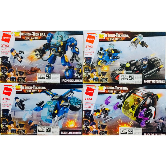 Brick Block Qman Seri The High Tech Era First Battle 2701-2704 Dex
