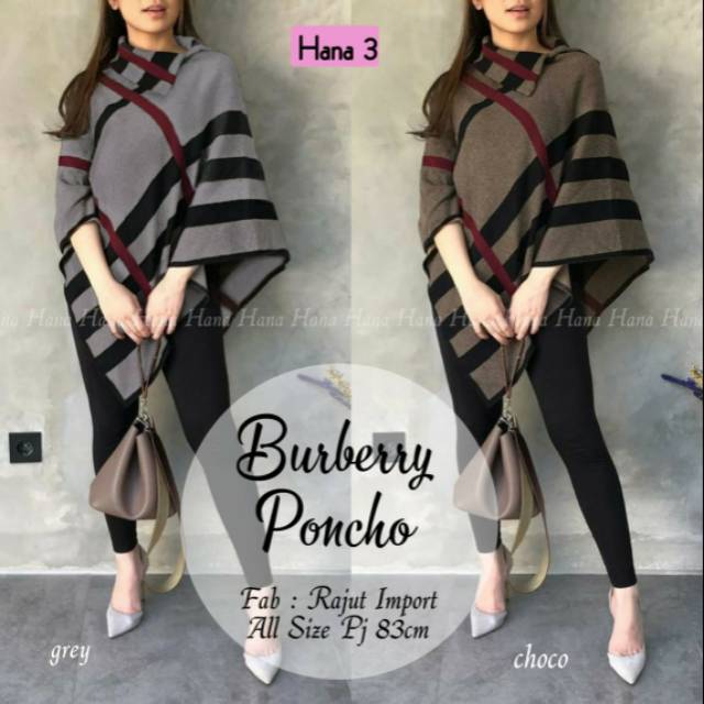 Rajut Burberry Poncho_Fab Rajut Import