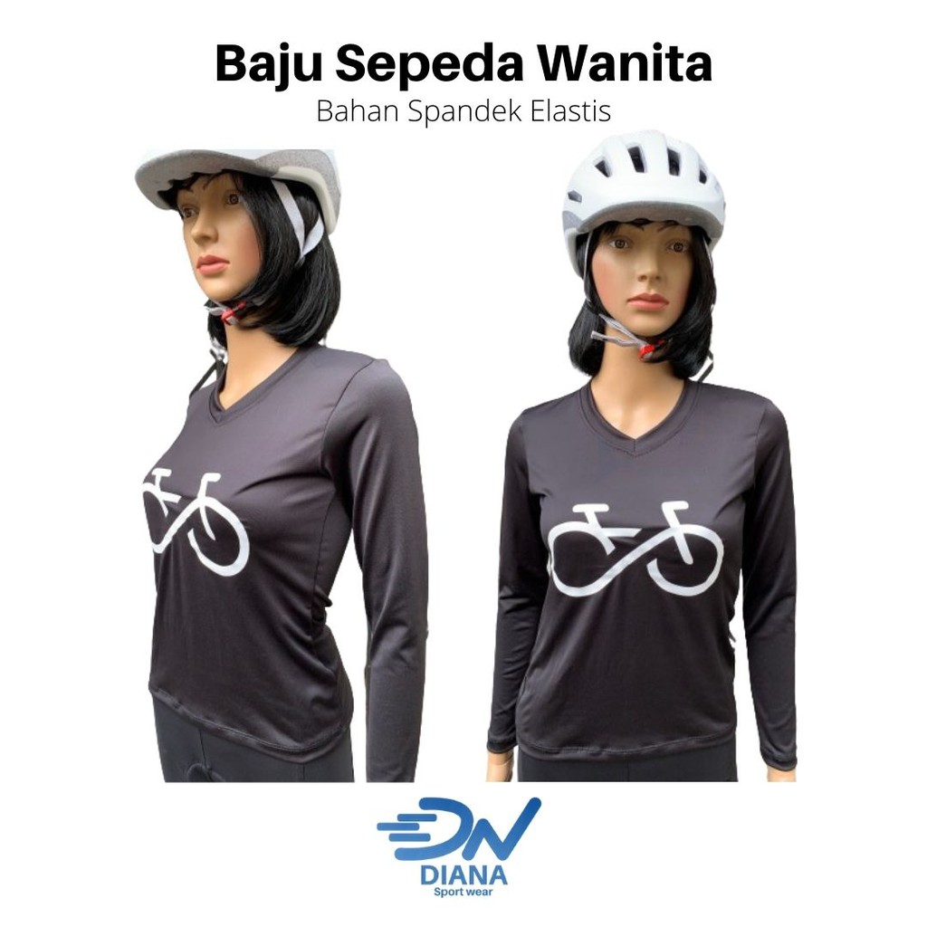 Baju sepeda wanita warna hitam | baju sepeda panjang wanita | baju sepeda wanita muslimah