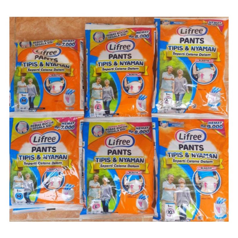 TERMURAH LIFREE POPOK DEWASA CELANA PAMPERS SACHET M / L / XL
