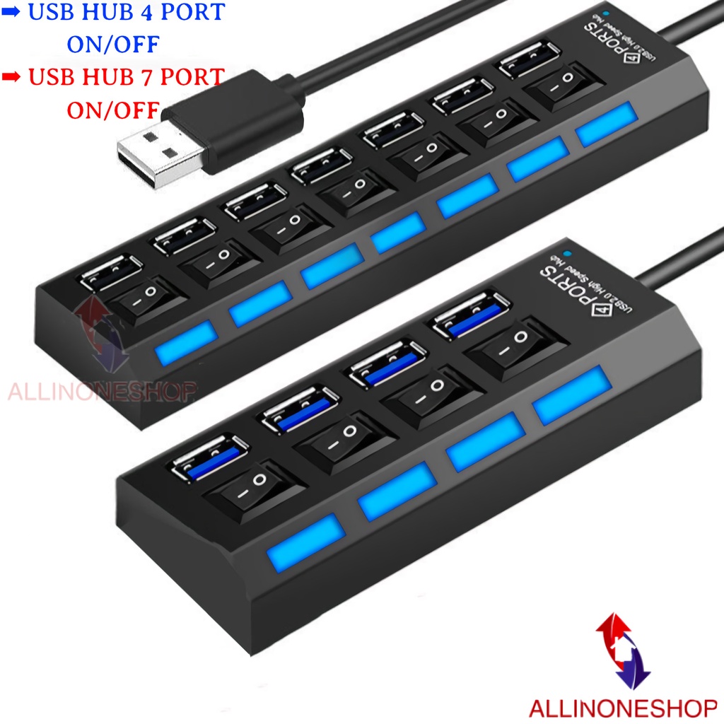 USB HUB 4 PORT ON OFF KABEL USB 2.0 4IN1 / 7 PORT USB 7IN1 USB 2.0 SWITH ON OFF