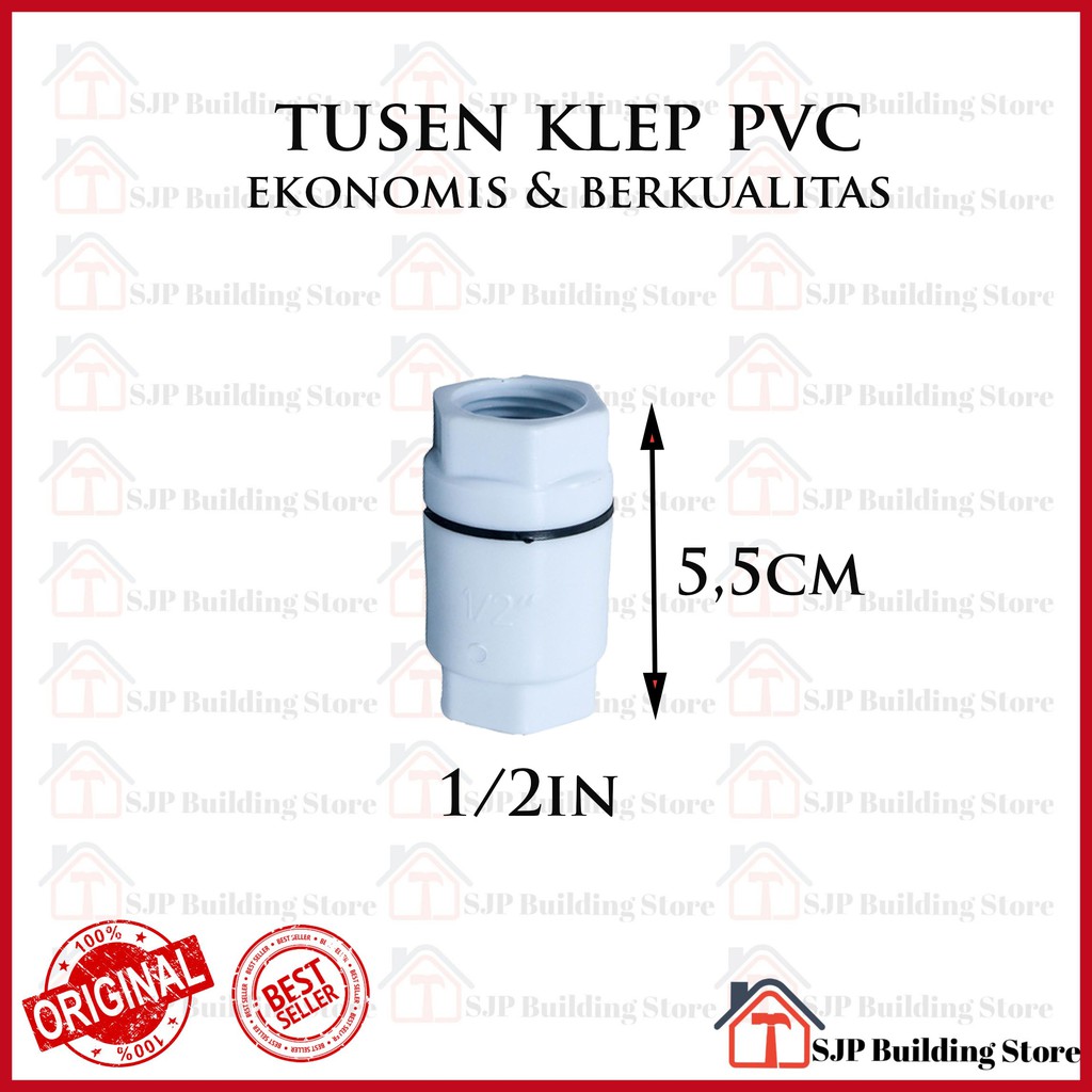 Tusen Klep 1/2 3/4 1 Inci Inch Tosen Tossen Pvc