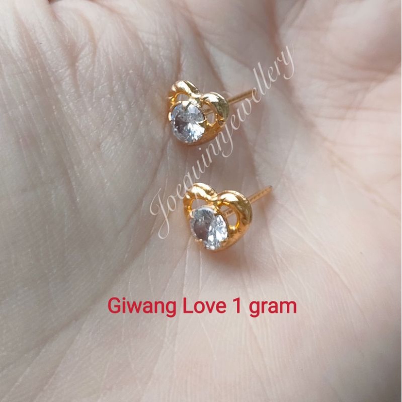 giwang emas muda love 1 gram