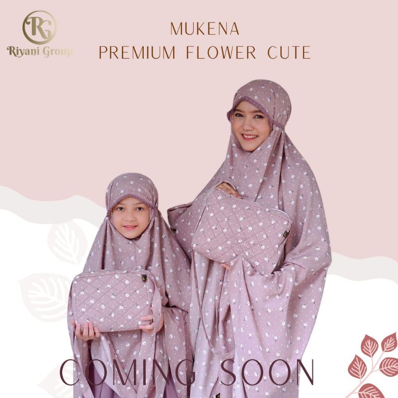 Mukena flower cute original riyani/mukena couple mom and kids/mukena jumbo adem