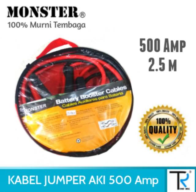 Kabel Aki Jumper Mobil Motor Accu Booster 500 Amper MONSTER Murni Tembaga