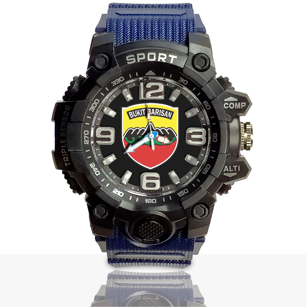 Jam Tangan Custom PANGDAM BUKIT BARISAN Ruber- Water Resistant