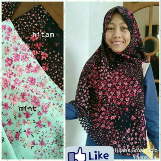 Hijab Khimar motif bunga
