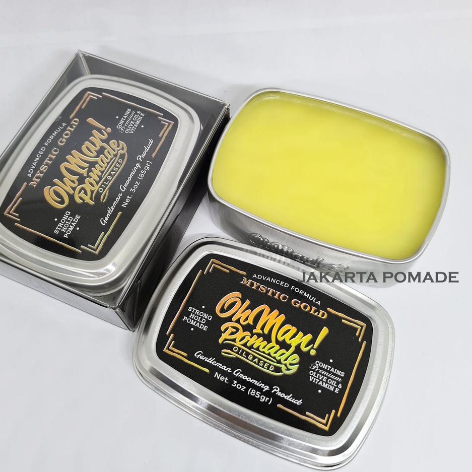 ☇ Oh Man Pomade Mystic Gold 3oz (Ukuran Besar) Strong Hold Oilbased Free Sisir ☪