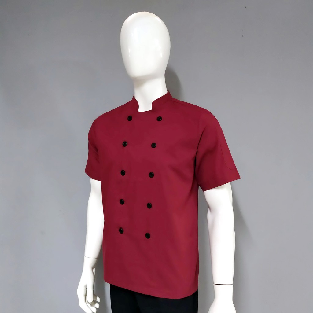 Chef Wear Baju Koki SS Pls Marun