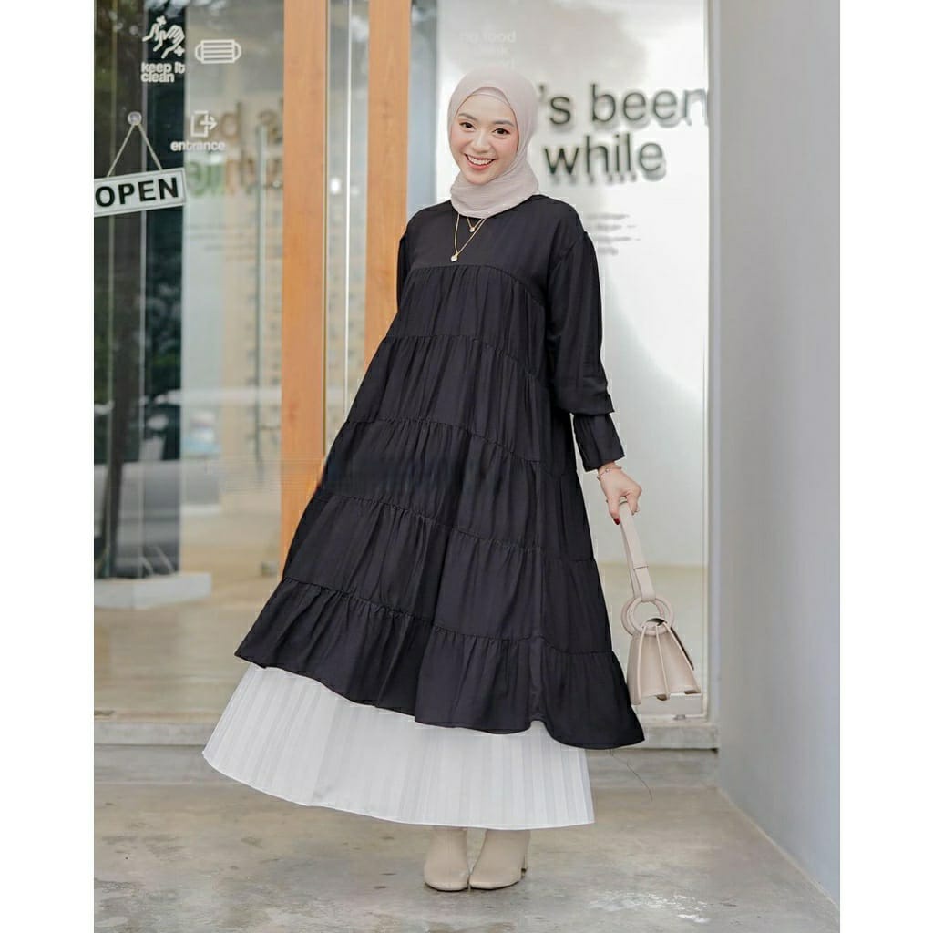 GFS CEMPAKA RAYON DIAMOND TUNIK TULLE RUFFLE