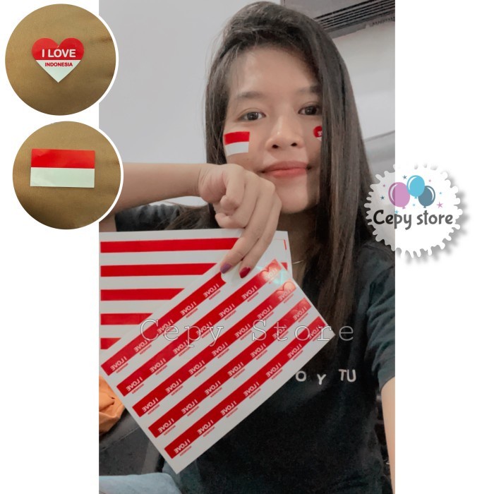 Sticker Pipi Merah Putih / Sticker Bendera Dirgahayu HUT RI Perlembar