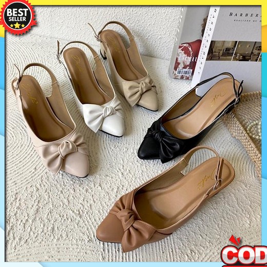 Sepatu Hak Heels Fashion Wanita  Js 13 High Motif Glitter Sendal Hels Kantor Kerja  Perempuan Cewek 