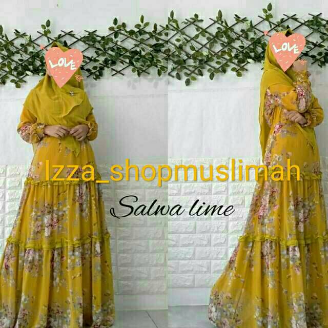 Gamis SALWA HITAM ,PINK ,LIME AND  GAMIS CERUTTY ULTIMATE ORI ARRAFA SYARI / gamis mewah /