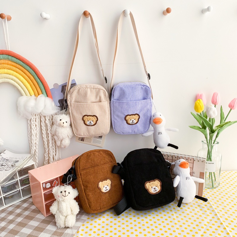 Mismi Dakota Bag Tas Selempang Wanita Korduroi Cute Sling Bag Style Korea - 22D