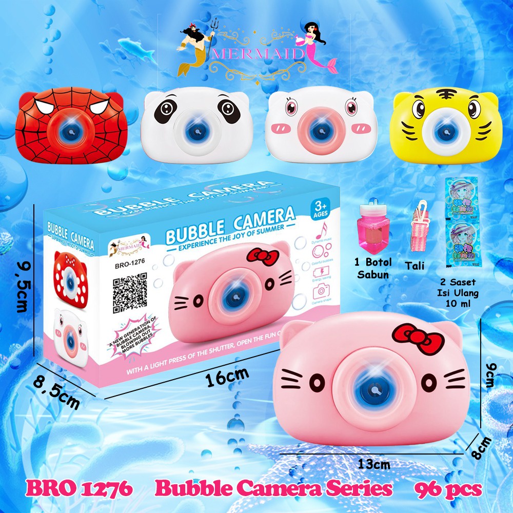 BRO1276 Hello Kity Sapi Macan Kelinci Karakter Camera Bubble Kamera Gelembung Busa Sabun MERMAID