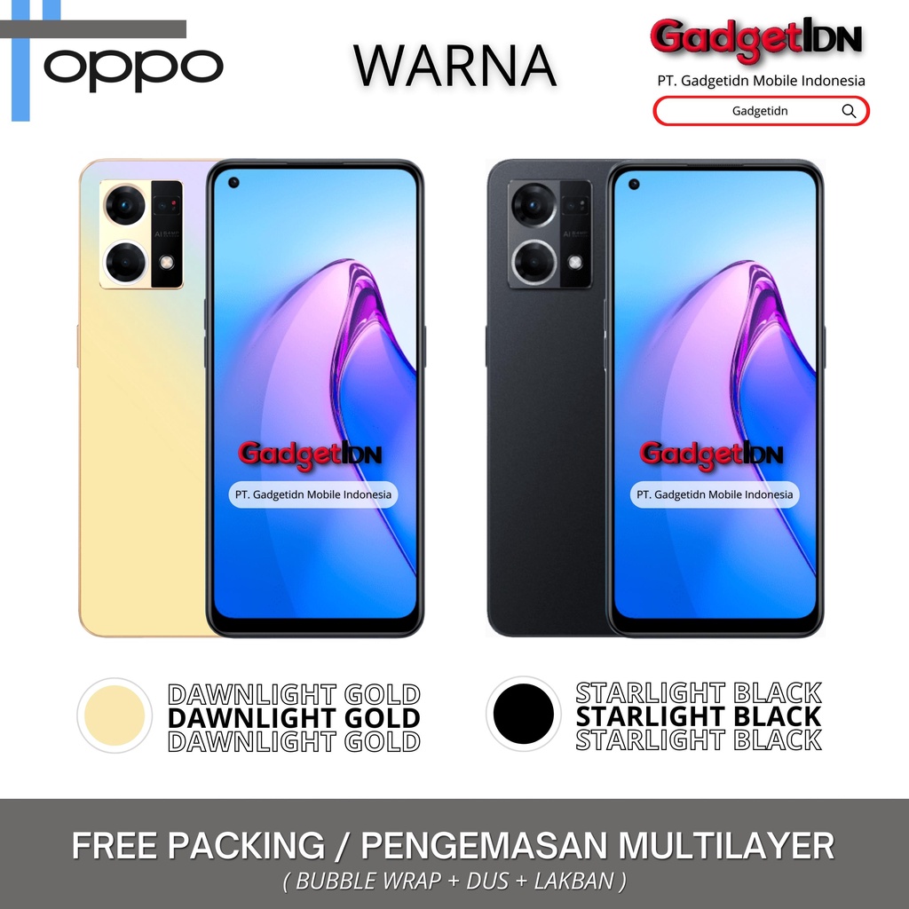 OPPO RENO 8 4G 13/256GB ( 8GB + 5GB EXTENDED RAM ) RENO8 GARANSI RESMI OPPO