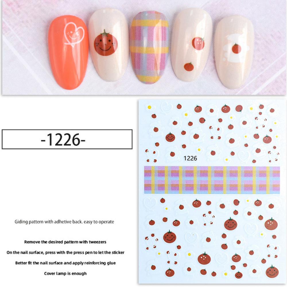 [Elegan] Stiker Kuku Kelinci Lucu Perekat Diri Daisy Kartun Ultra-Tipis DIY Nail Decals