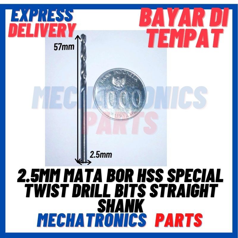 [PAS-9090] 2.5MM MATA BOR HSS SPECIAL TWIST DRILL BITS STRAIGHT SHANK