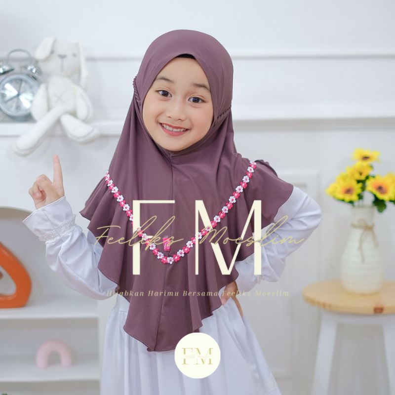 Hijab Anak TK Raisha Tali Kepang 4-8 Tahun ORIGINAL VIQAST